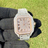 Rose and White Two Tone Moissanite 40mm Watch